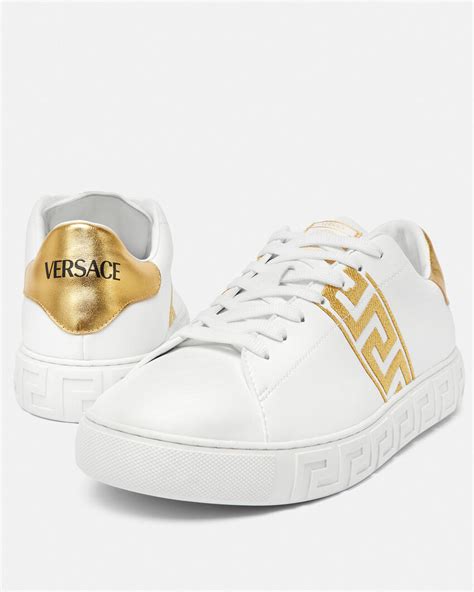 versace greca logo sneakers|Versace greca low top sneakers.